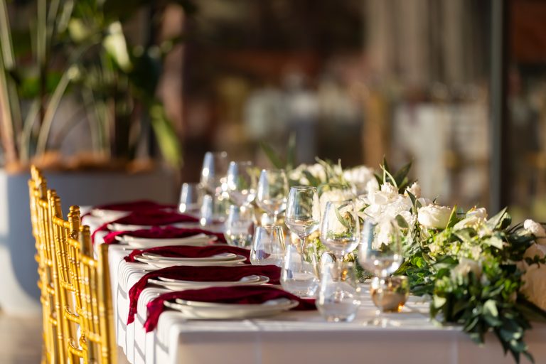 Guests toasting at the head table during a Telopea Room wedding