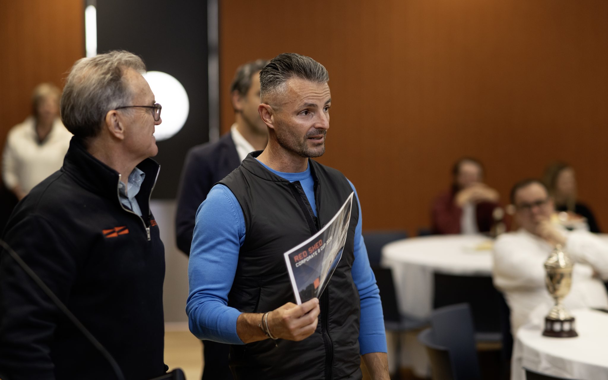 An award presentation at a corporate dinner in the Telopea Room