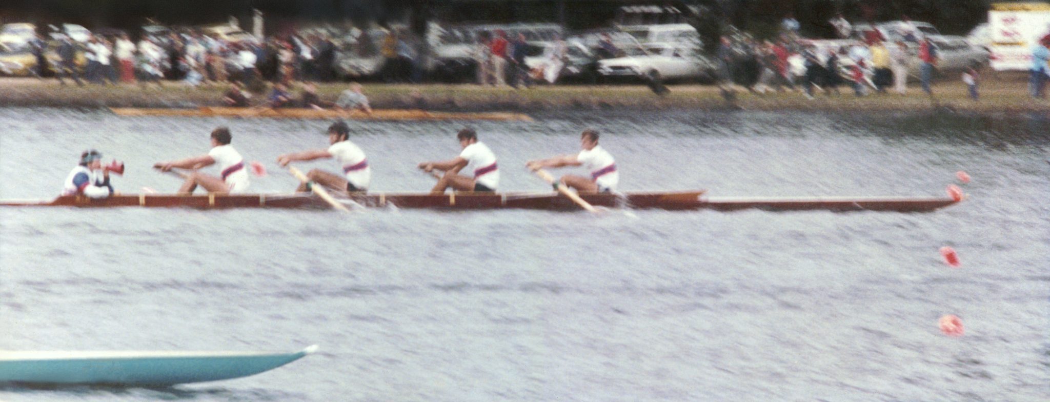 Fours racing on the lake, from the archive