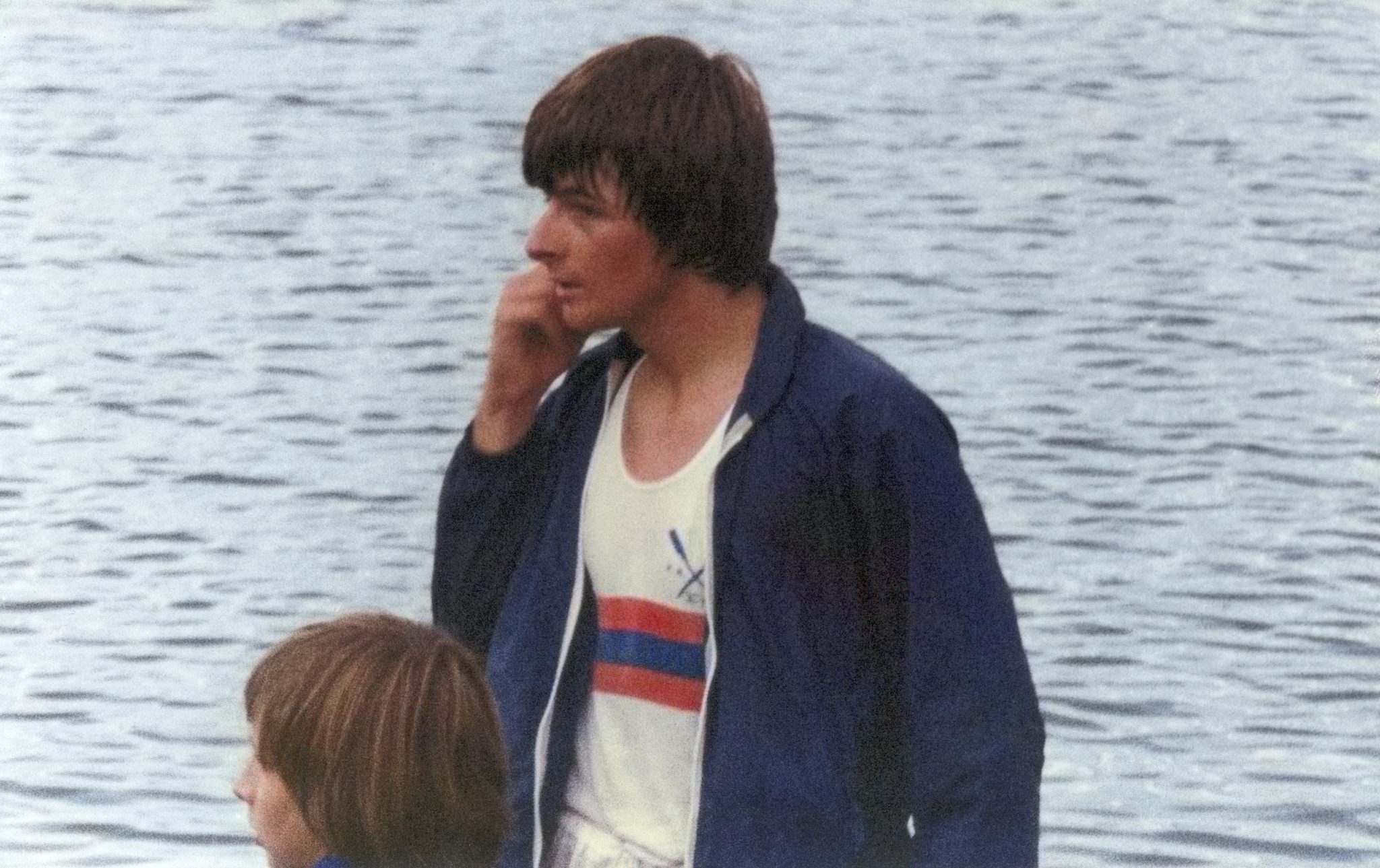 A rower photographed lakeside, from the archive