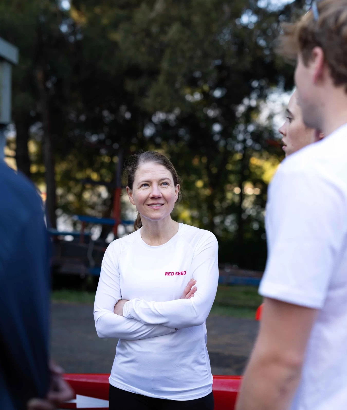 WOMENS RED SHED WHITE ROWING LONG SLEEVE